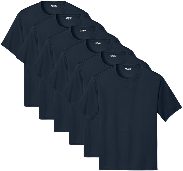 Solid Performance Military Tactical T-Shirts | 100% Polyester Moisture Wicking Crewneck Tee Shirts, 6-Pack