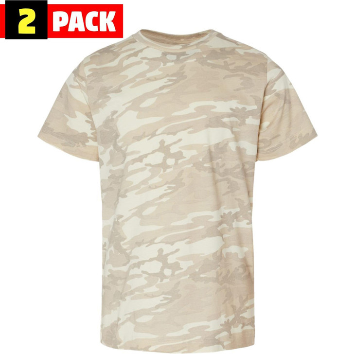 Kids Camouflage T-Shirts, 2 Pack - Youth Tactical Military Camo Tee, Soft & Comfortable Army Tees for Boys & Girls