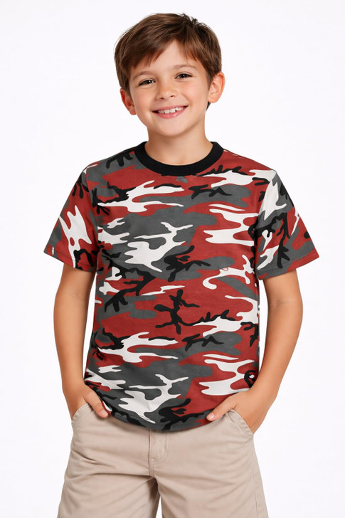Kids Camouflage T-Shirts, 2 Pack - Youth Tactical Military Camo Tee, Soft & Comfortable Army Tees for Boys & Girls