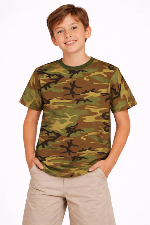 Kids Camouflage T-Shirts, 2 Pack - Youth Tactical Military Camo Tee, Soft & Comfortable Army Tees for Boys & Girls