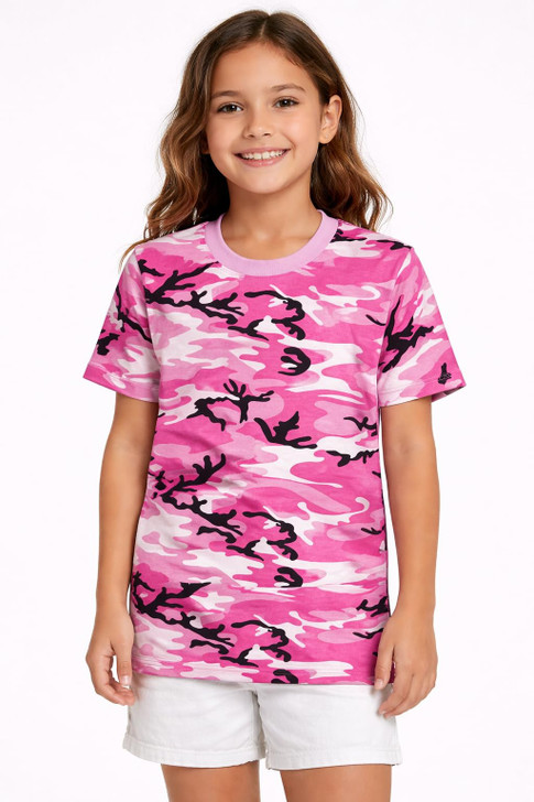 Kids Camouflage T-Shirts, 2 Pack - Youth Tactical Military Camo Tee, Soft & Comfortable Army Tees for Boys & Girls