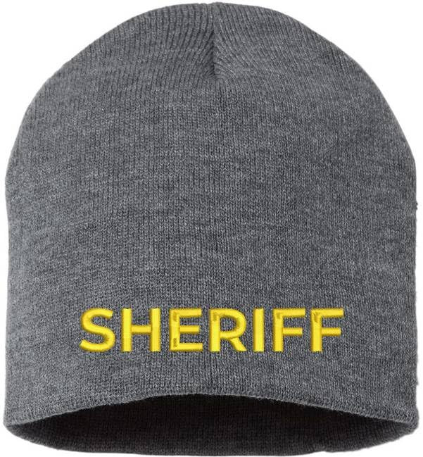 Sheriff Embroidered Skull Cap | 100% Acrylic Knit Police Winter Warm Beanie Hat