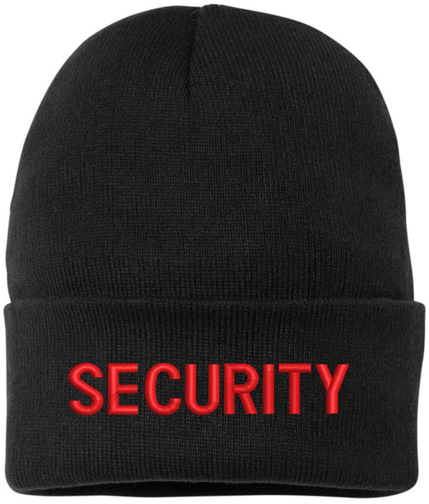 SECURITY Embroidered Beanie Warm Winter Watch Cap Security Guard Officer Uniform Outdoors Hat