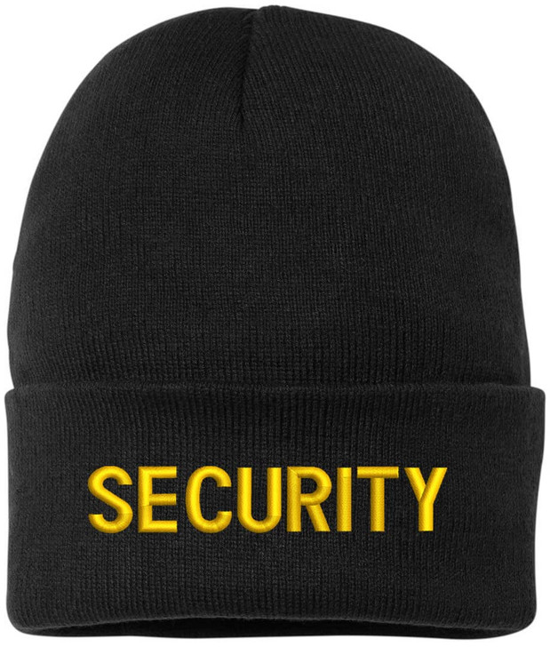 SECURITY Embroidered Beanie Warm Winter Watch Cap Security Guard Officer Uniform Outdoors Hat