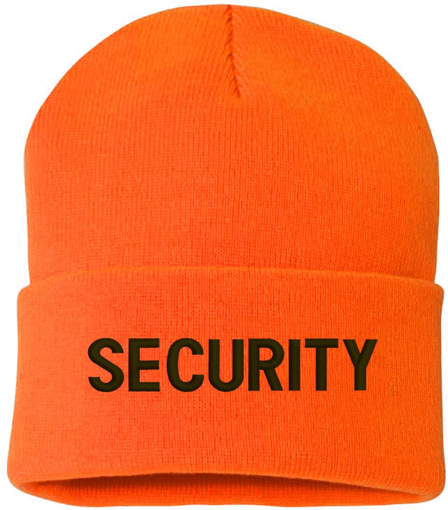 SECURITY Embroidered Beanie Warm Winter Watch Cap Security Guard Officer Uniform Outdoors Hat