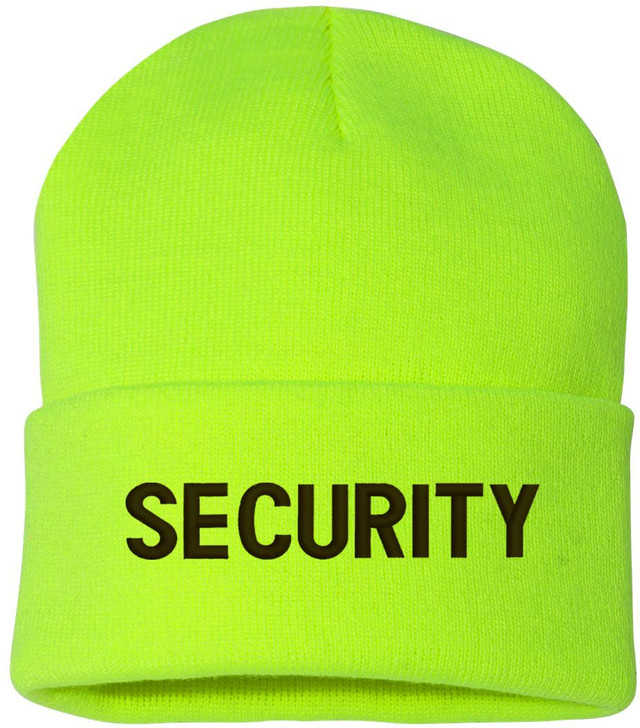 SECURITY Embroidered Beanie Warm Winter Watch Cap Security Guard Officer Uniform Outdoors Hat