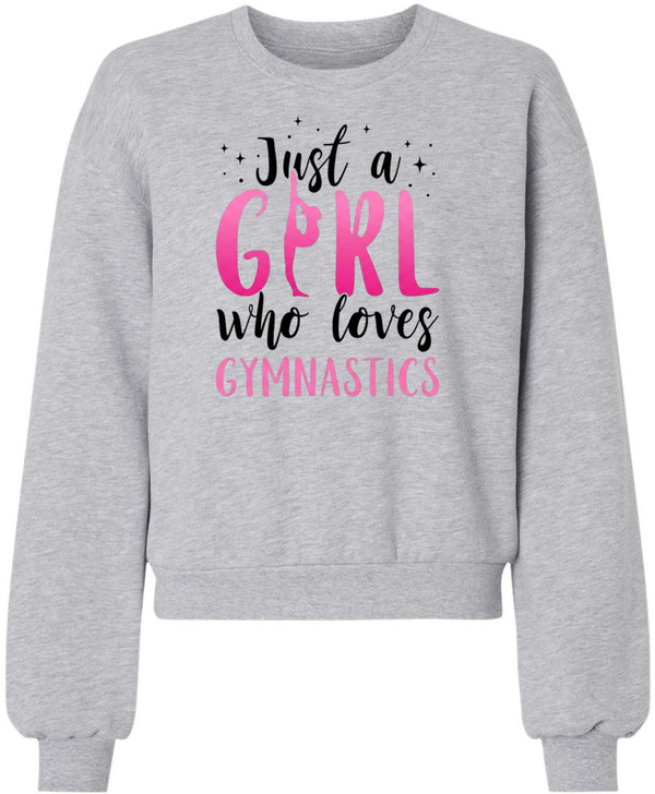 Just A Girl Who Loves Gymnastics Printed Sweatshirt Graphic Cotton Polyester Pullover Hooded Sweatshirt