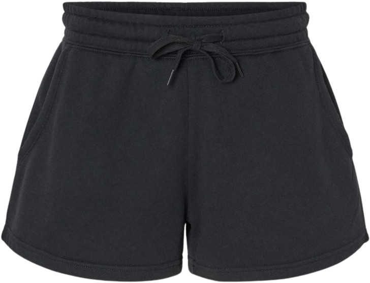 Women's Fleece Lined Sweat Shorts Lightweight Wave Wash Classic Fit with Elastic Waistband, Lounge Short
