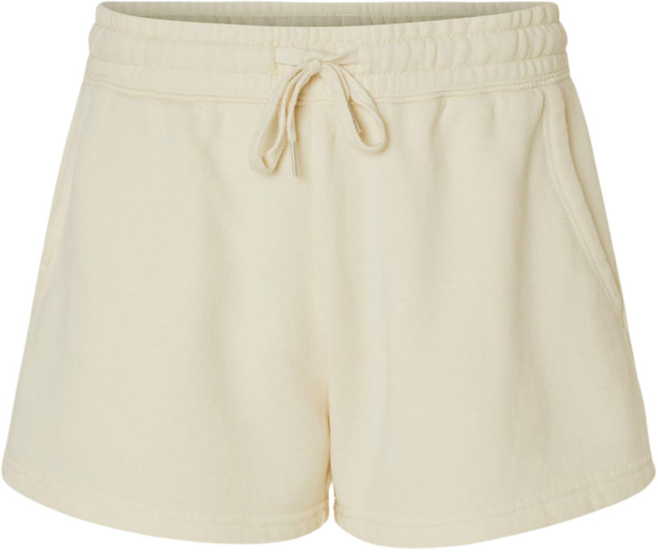 Women's Fleece Lined Sweat Shorts Lightweight Wave Wash Classic Fit with Elastic Waistband, Lounge Short