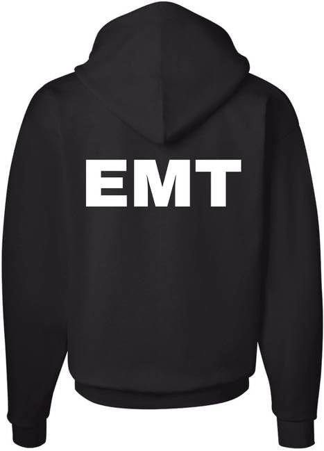 EMT Hoodie Emergency Medical Technician First Responder AMBU Double Sided Hooded Sweatshirt