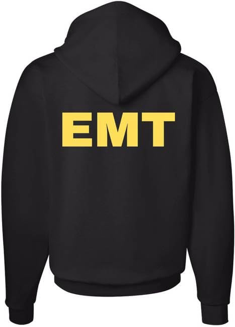 EMT Hoodie Emergency Medical Technician First Responder AMBU Double Sided Hooded Sweatshirt