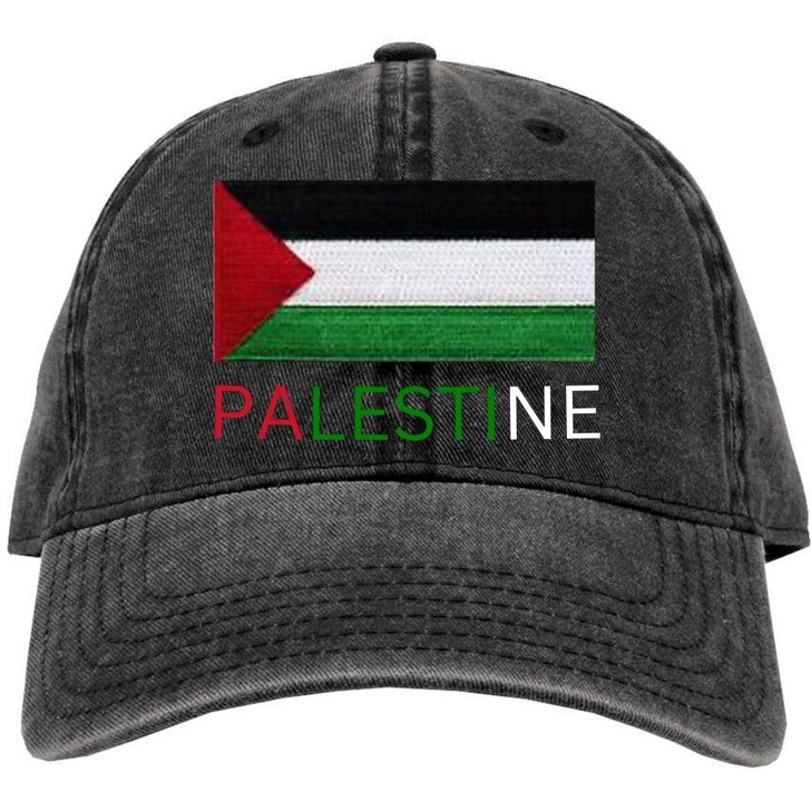 Palestinian Flag Hat Embroidered Palestine Dad Hat Adjustable Cotton Baseball Cap Unisex