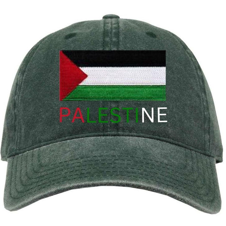 Palestinian Flag Hat Embroidered Palestine Dad Hat Adjustable Cotton Baseball Cap Unisex