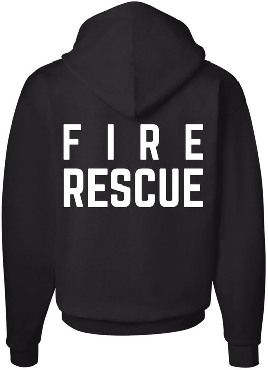 Fire Rescue Team Double Sided Hoodie Sweatshirt Printed Firefighter Dept. First Responder Warm Hooded Pullover