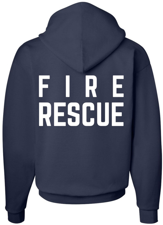 Fire Rescue Team Double Sided Hoodie Sweatshirt Printed Firefighter Dept. First Responder Warm Hooded Pullover