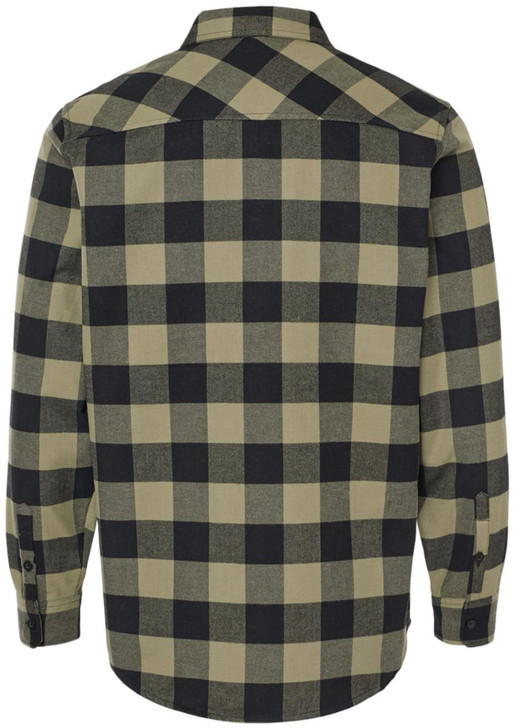 Buffalo Plaid Flannel Button Up Shirt | Heavy & Soft Poly/Cotton Double Pockets with Flaps