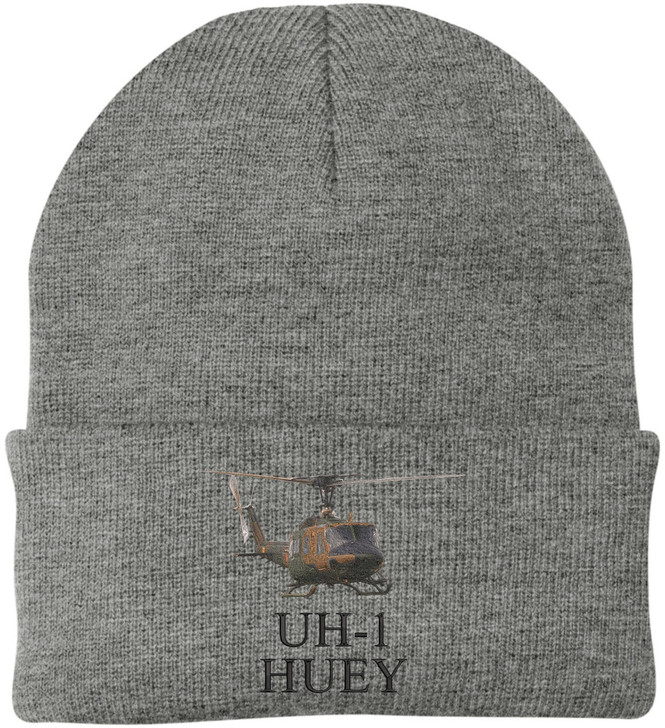 UH-1 Huey Embroidered Beanie USA Military Helicopter Aviation Acrylic Knit Cap