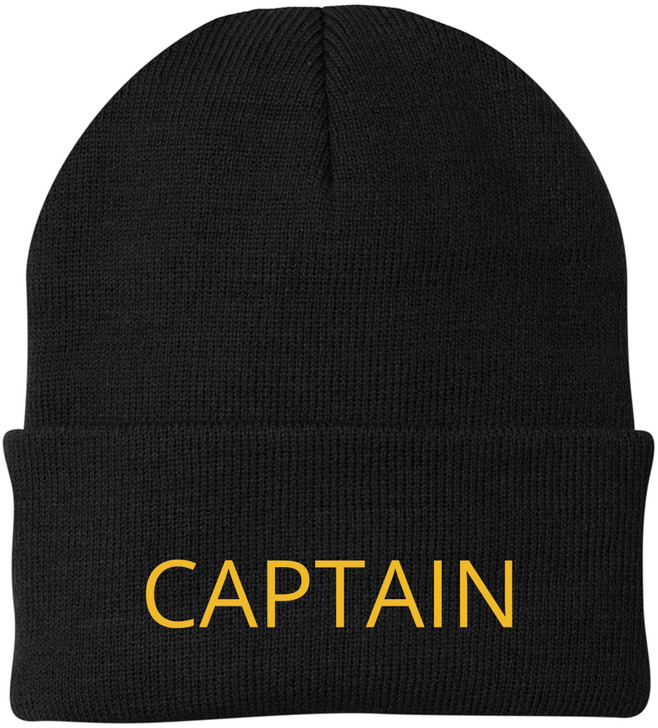 Captain Embroidered Beanie | USA Military Army Warm & Comfortable Winter Knit Hat for Men and Women