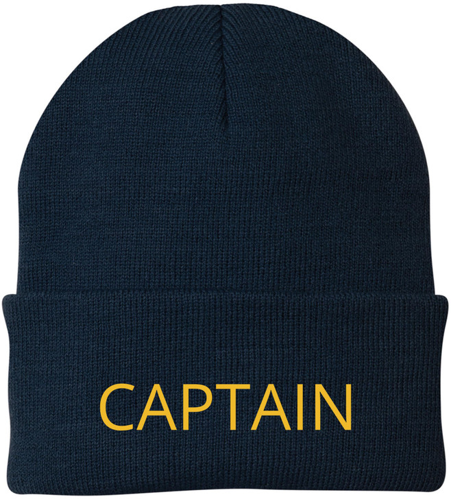 Captain Embroidered Beanie | USA Military Army Warm & Comfortable Winter Knit Hat for Men and Women