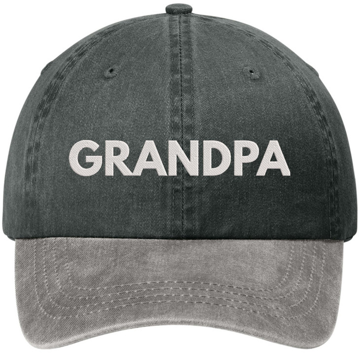 Grandpa Embroidered Baseball Cap | 100% Cotton Twill Two Tone Grandfather Fathers Day Hat