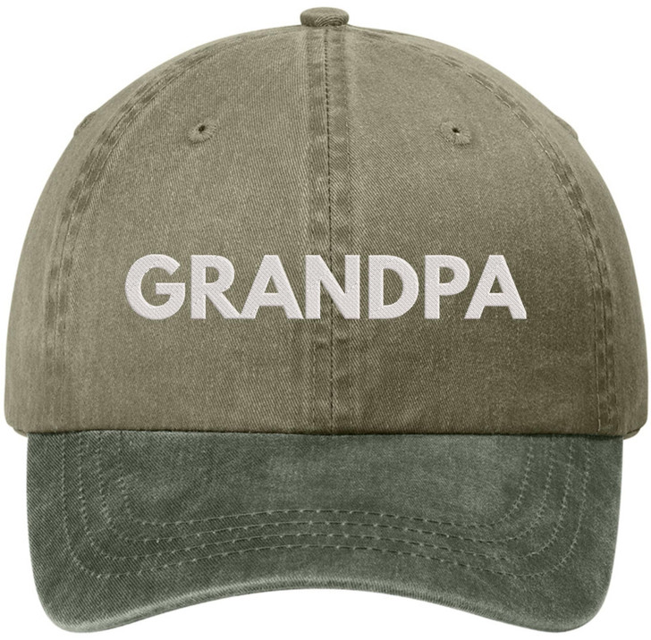 Grandpa Embroidered Baseball Cap | 100% Cotton Twill Two Tone Grandfather Fathers Day Hat