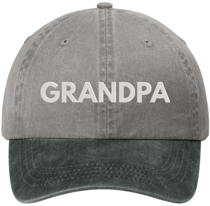 Grandpa Embroidered Baseball Cap | 100% Cotton Twill Two Tone Grandfather Fathers Day Hat
