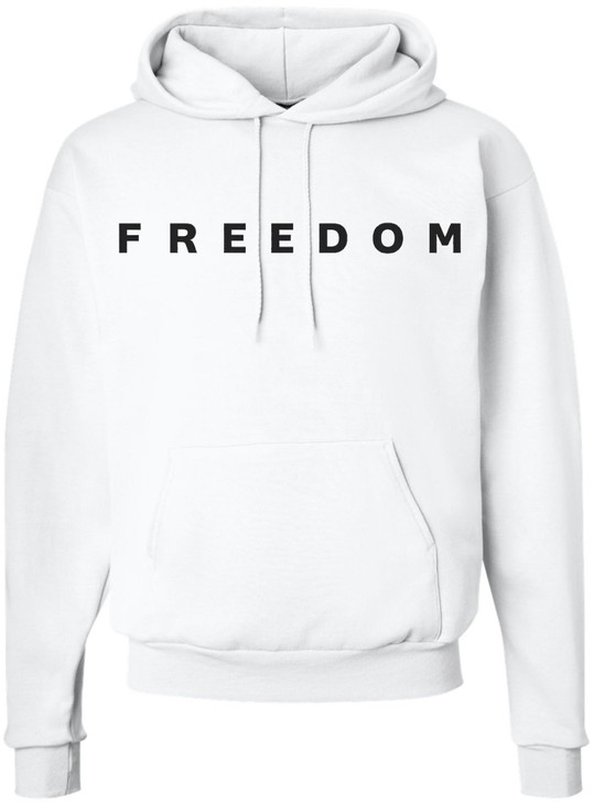 Freedom Hoodie Sweatshirt | Charlie Kirk Political Patriotic Last Moment Inspired Hooded Pullover, White
