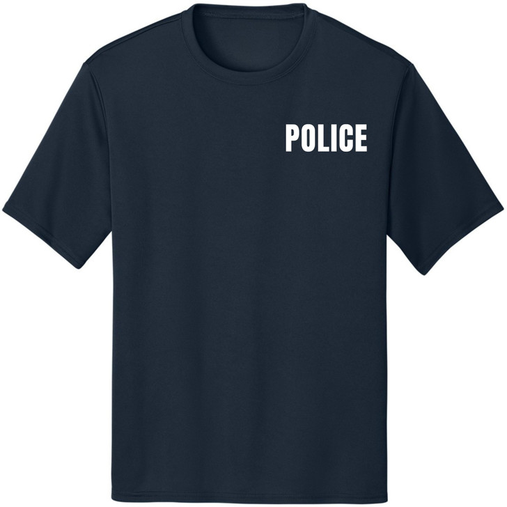 Police Moisture-Wicking T-Shirt Uniform Officer Team Performance Work Quick Dry Tee Shirt, 100% Polyester
