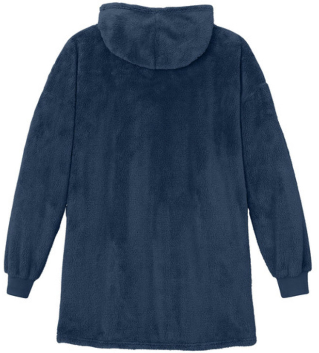 Oversized Plush Fleece Poncho for Women Sherpa Style 1/2 Zip Hooded Popover 100% Polyester
