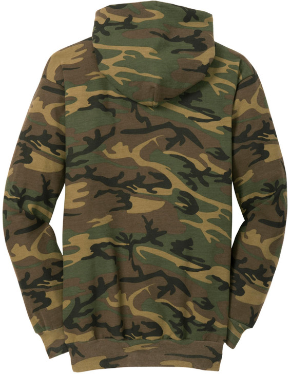 Camo Fleece Pullover Hoodie | Camouflage Hooded Sweatshirt | Casual Warm Cotton Blend with Front Pocket