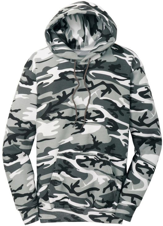 Camo Fleece Pullover Hoodie | Camouflage Hooded Sweatshirt | Casual Warm Cotton Blend with Front Pocket