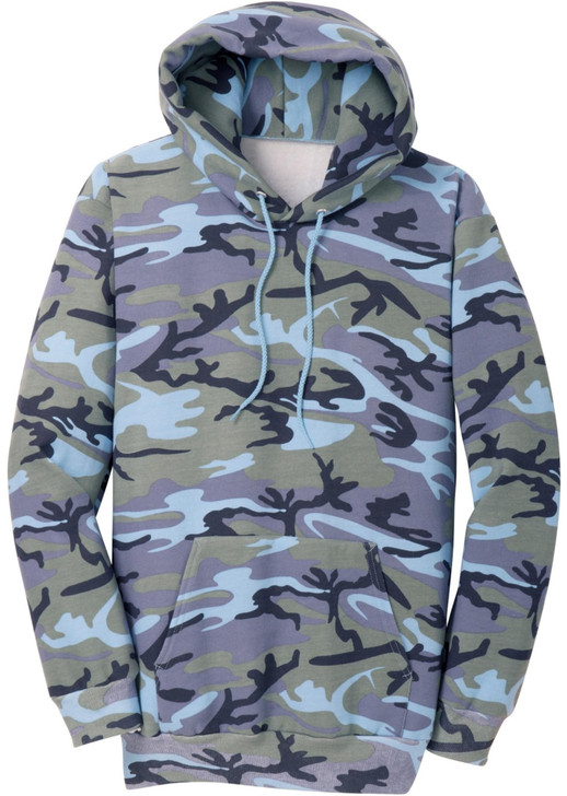 Camo Fleece Pullover Hoodie | Camouflage Hooded Sweatshirt | Casual Warm Cotton Blend with Front Pocket