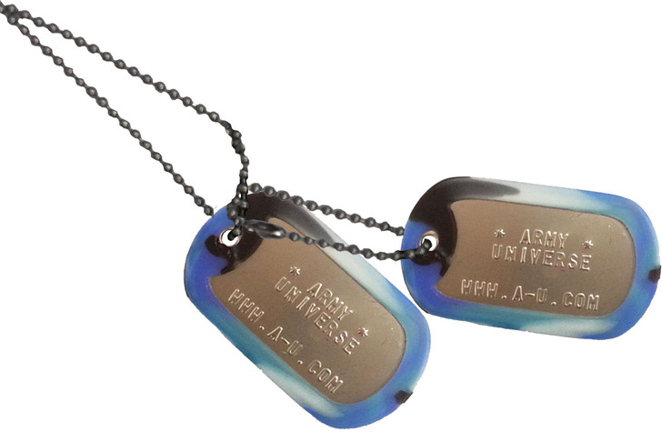 US Military Dog Tag Set - ID Matte Metal ID Dog Tags Necklace Complete Set with 2 Chains and 2 Silencers