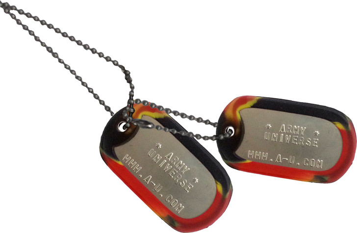 US Military Dog Tag Set - ID Matte Metal ID Dog Tags Necklace Complete Set with 2 Chains and 2 Silencers