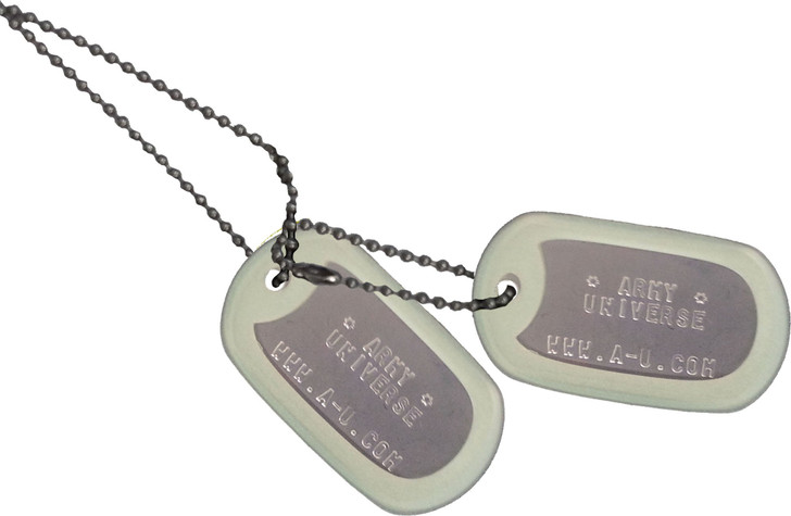 US Military Dog Tag Set - ID Matte Metal ID Dog Tags Necklace Complete Set with 2 Chains and 2 Silencers