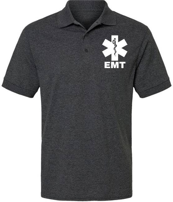 EMT Polo Shirt Emergency Medical Technician First Responder 911 Paramedic Golf Shirt