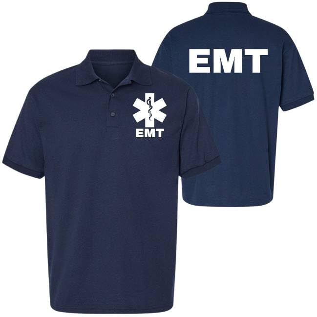 EMT Polo Shirt Emergency Medical Technician First Responder 911 Paramedic Golf Shirt