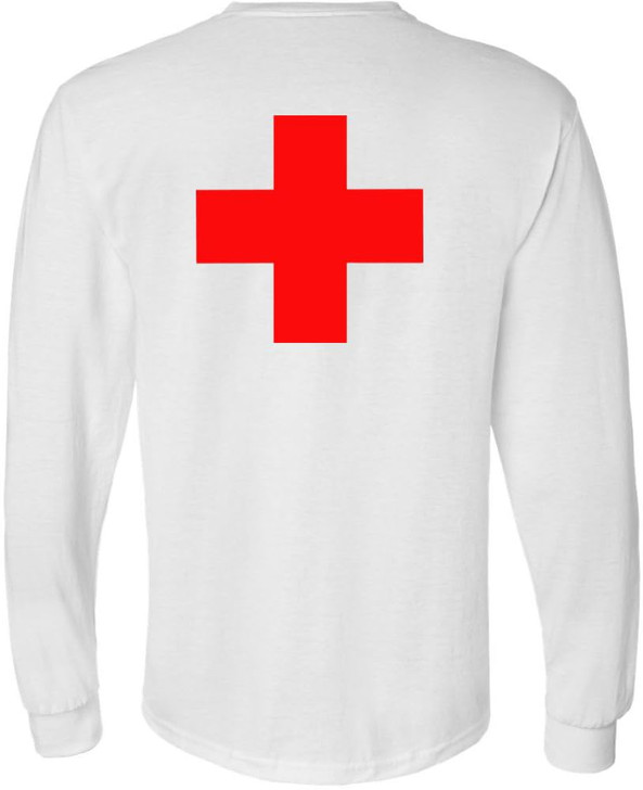 Lifeguard + Long Sleeve T-Shirt Double Sided Printed Unisex Crewneck Duty Guard Pool Watch Shirt