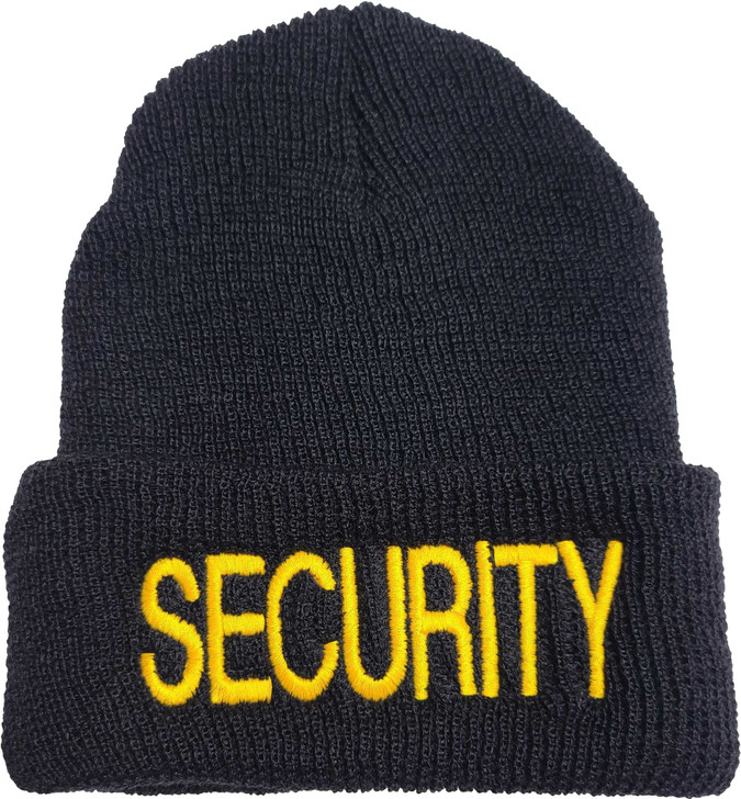 Security Beanie Watch Cap 100% Wool Security Winter Embroidered Guard Beanie Cold Weather Hat USA Made