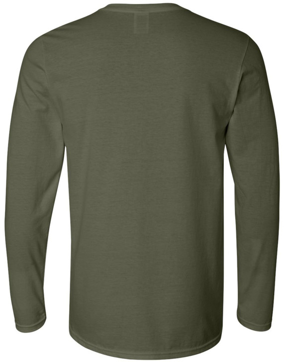 Wake Up Printed Long Sleeve T-Shirt Patriotic American Flag Silver And Red Graphic 100% Cotton Tee