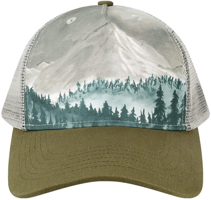Scenic Nature Landscape Printed Trucker Hat Outdoor Adventure Hiking Camping Fishing Baseball Cap