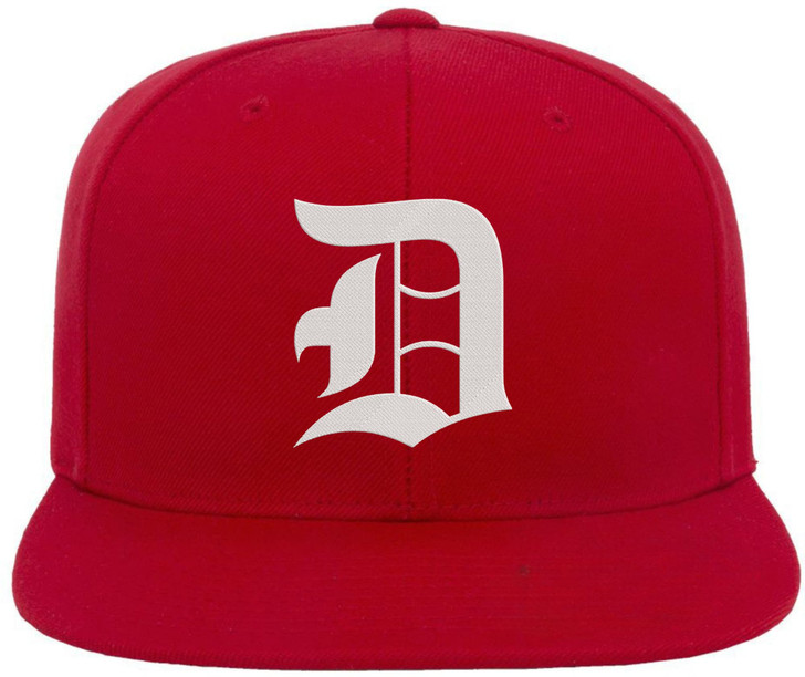 Old English Alphabet D Embroidered Baseball Cap | Classic Gothic Letter Adjustable Flat Bill Snapback Unisex Hat