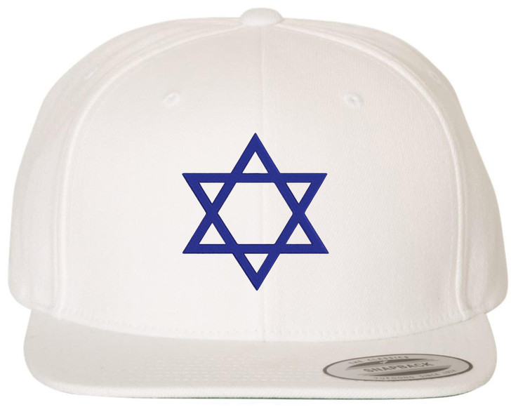 Star of David Hat Magen David Embroidered Baseball Cap Jewish Adjustable Flat Bill Snapback Hat