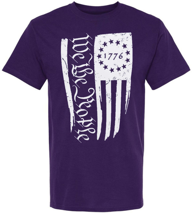 We The People 1776 USA Flag Printed T-Shirt | American Patriot Short Sleeve Tee Shirt for Men & Women