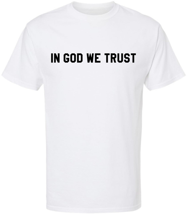 In God We Trust Printed T-Shirt | Faith & Spiritual Graphic Tee | Patriotic USA Religious Unisex Crewneck Shirt