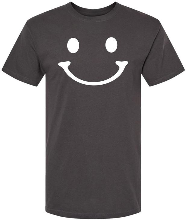 Smile Face Graphic Printed T-Shirt Happy Face Minimalist Streetwear 100% Cotton Crewneck Tee