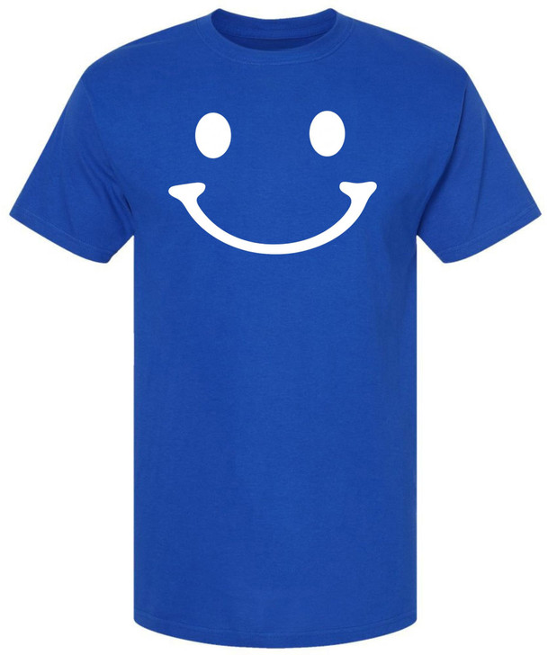 Smile Face Graphic Printed T-Shirt Happy Face Minimalist Streetwear 100% Cotton Crewneck Tee
