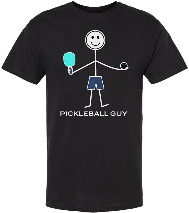 Pickleball Guy Printed T Shirt Pickleball Player Sports Graphic 100% Cotton Crewneck Tee
