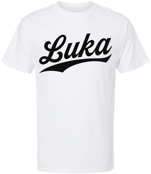 Luka Name Script Athletic Short Sleeve T-Shirt | Basketball Fan Throwback Classic Crewneck Shirt