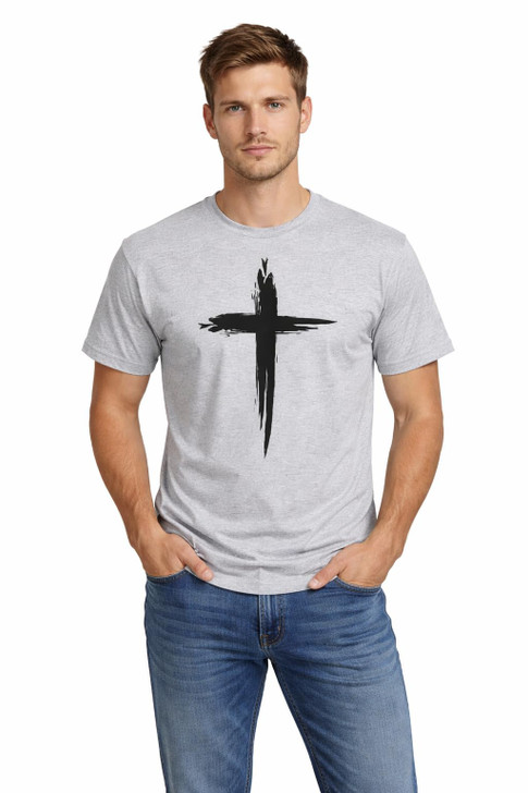 Christian Cross Printed T Shirt Faith Religious Jesus Shirt 100% Cotton Crewneck Tee